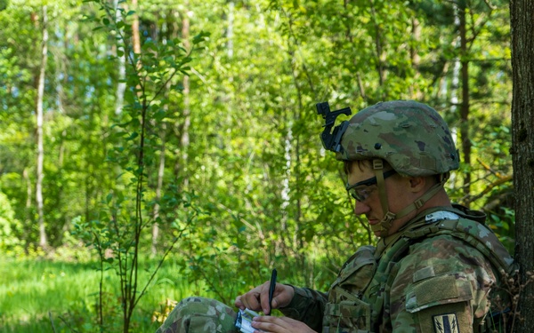 V Corps Soldiers conduct land navigation during best squad competition