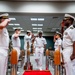 Hospital Corpsman First Class Cameron Galindo is commissioned as a Medical Service Corps Officer