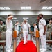Hospital Corpsman First Class Cameron Galindo is commissioned as a Medical Service Corps Officer