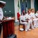 Hospital Corpsman First Class Cameron Galindo is commissioned as a Medical Service Corps Officer
