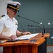 Hospital Corpsman First Class Cameron Galindo is commissioned as a Medical Service Corps Officer