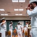 Hospital Corpsman First Class Cameron Galindo is commissioned as a Medical Service Corps Officer