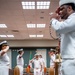 Hospital Corpsman First Class Cameron Galindo is commissioned as a Medical Service Corps Officer