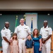 Hospital Corpsman First Class Cameron Galindo is commissioned as a Medical Service Corps Officer