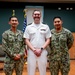 Hospital Corpsman First Class Cameron Galindo is commissioned as a Medical Service Corps Officer