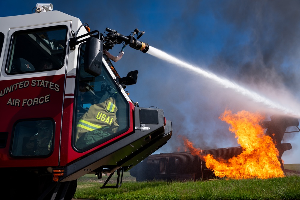 509th CES firefighters conduct live fire exercise at Whiteman AFB