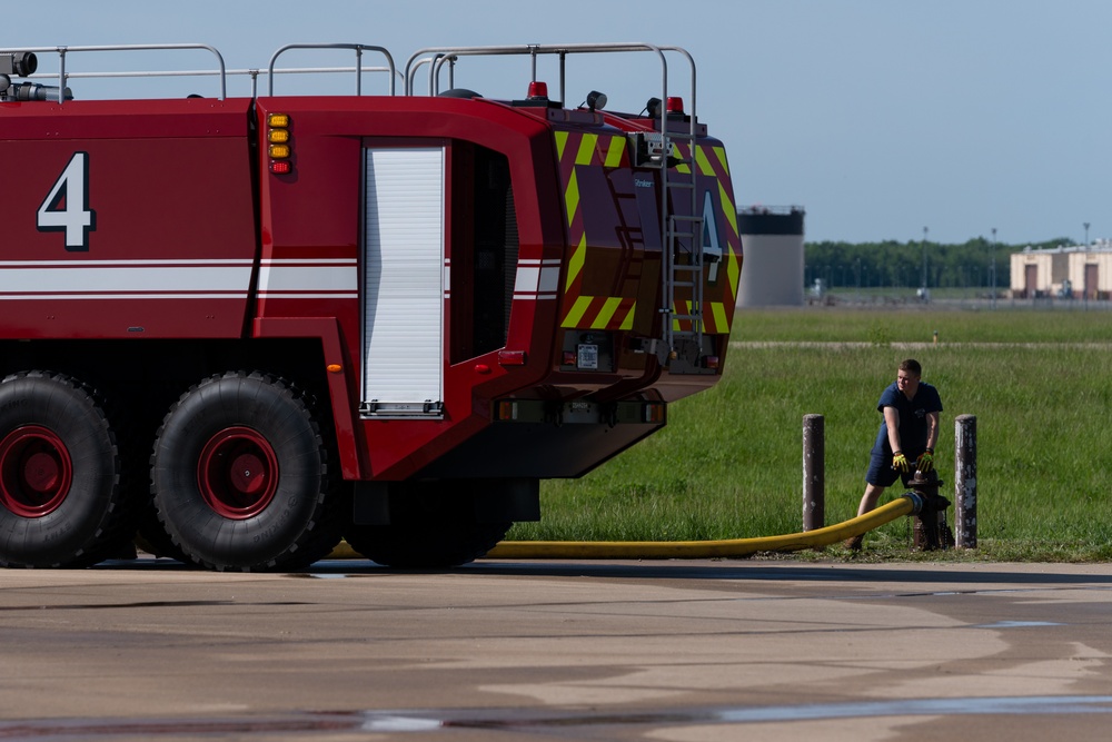 509th CES firefighters conduct live fire exercise at Whiteman AFB