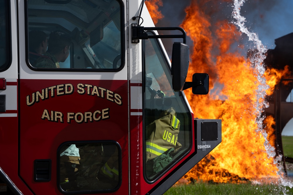 509th CES firefighters conduct live fire exercise at Whiteman AFB