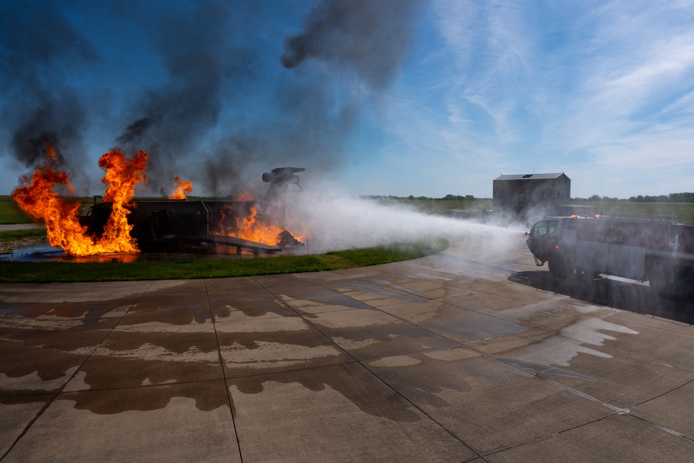 509th CES firefighters conduct live fire exercise at Whiteman AFB