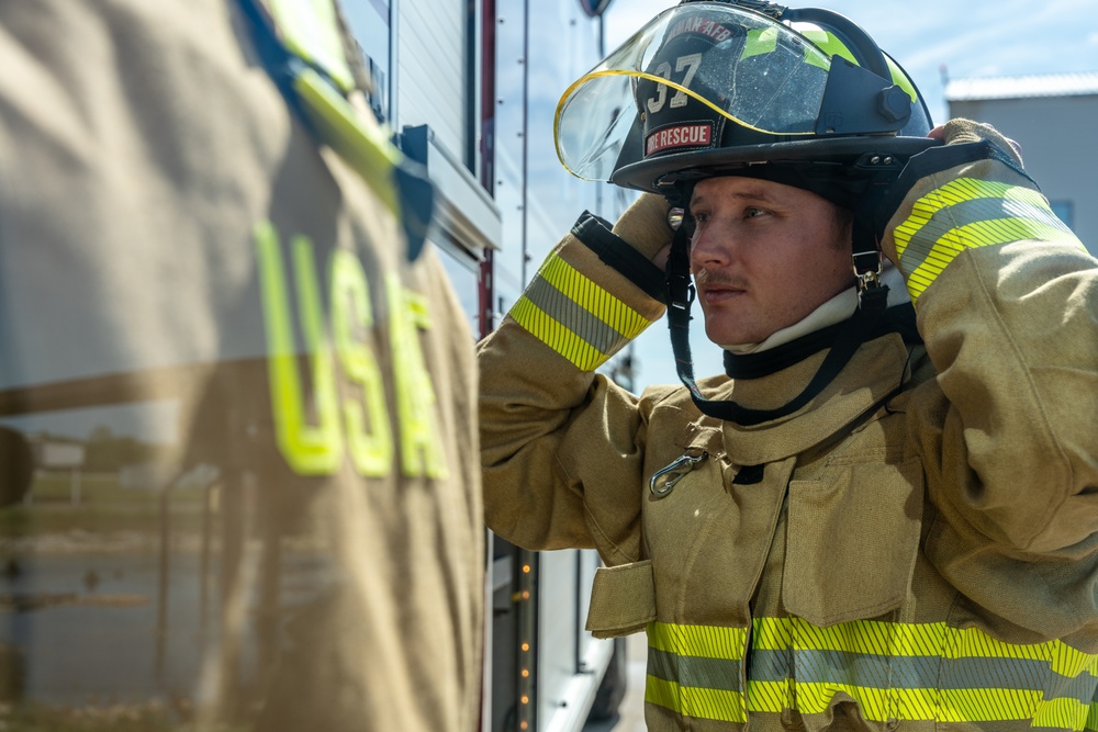 509th CES firefighters conduct live fire exercise at Whiteman AFB