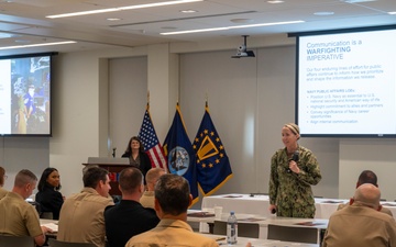 Public Affairs Staff Briefs Media Engagement Training to Future Command Triad MembersPublic Affairs Staff Briefs Media Engagement Training to Future Command Triad Members