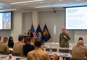 Public Affairs Staff Briefs Media Engagement Training to Future Command Triad MembersPublic Affairs Staff Briefs Media Engagement Training to Future Command Triad Members