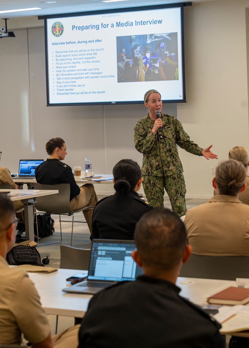 Public Affairs Staff Briefs Media Engagement Training to Future Command Triad MembersPublic Affairs Staff Briefs Media Engagement Training to Future Command Triad Members