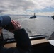 Midshipman Linda Mentz observes maneuvering exercises with NATO partner ships