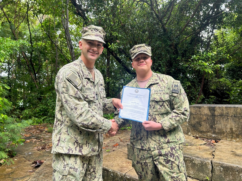 EO3 Landroche Petty Officer Third Class Frocking