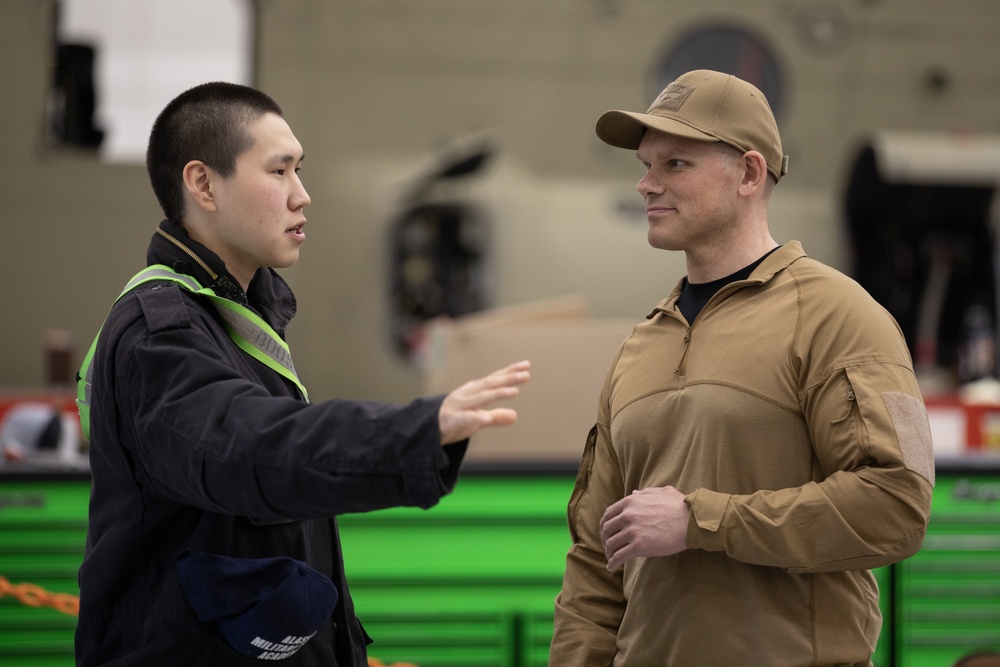 Alaska Military Youth Academy cadets fly with the Alaska Army National Guard