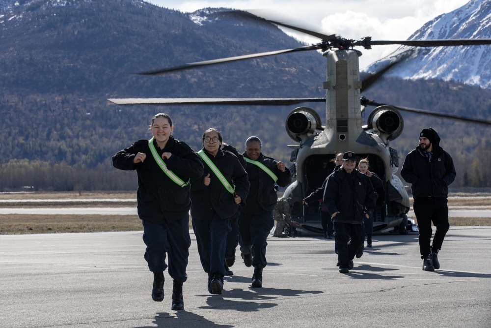 Alaska Military Youth Academy cadets fly with the Alaska Army National Guard