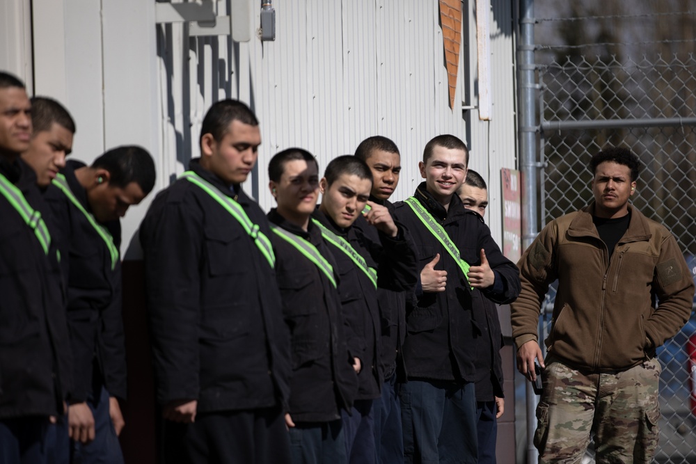 Alaska Military Youth Academy cadets fly with the Alaska Army National Guard