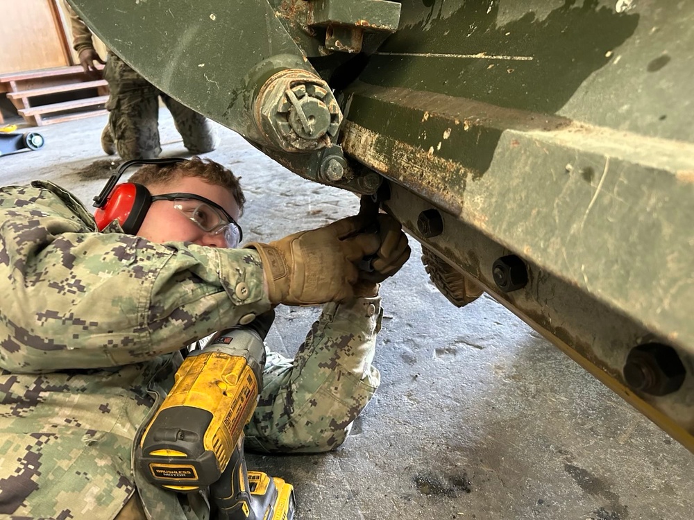 NMCB-3 Performs CESE Maintenance and Welding at MCAS Iwakuni