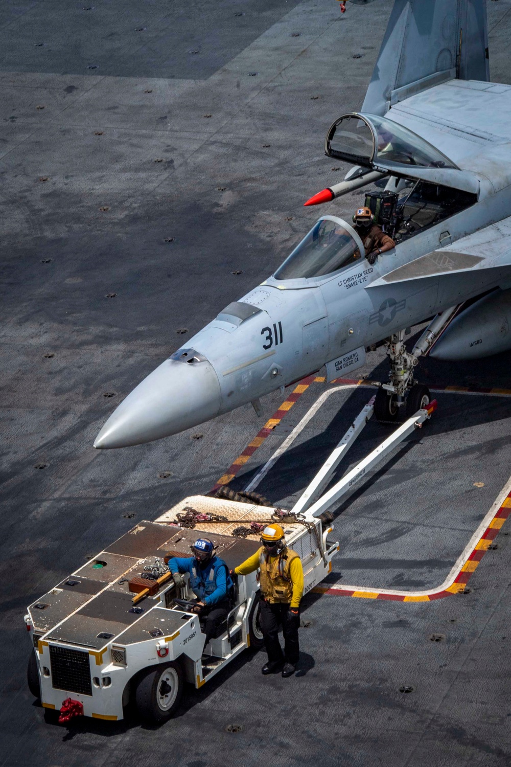 Nimitz Sailors Taxi Aircraft