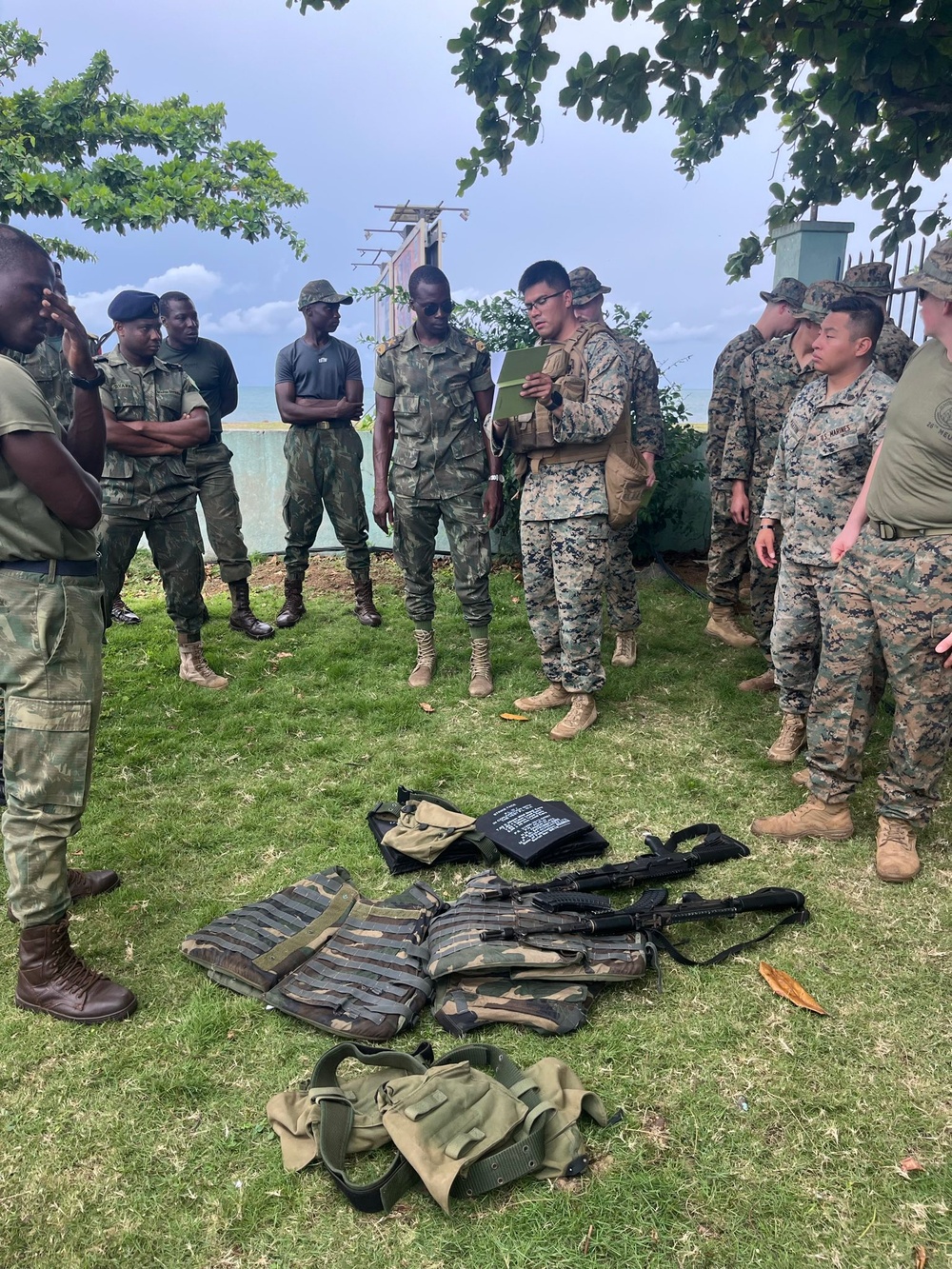Reserve Marines Lead Martial Arts, Weapons Training with São Toméan Military