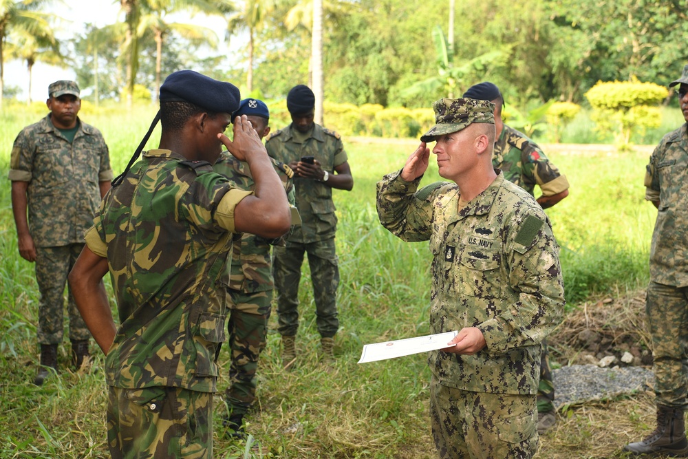 Obangame Express 25 Milestone: São Tomé Marines Lead VBSS Demo at Training Site Ceremony