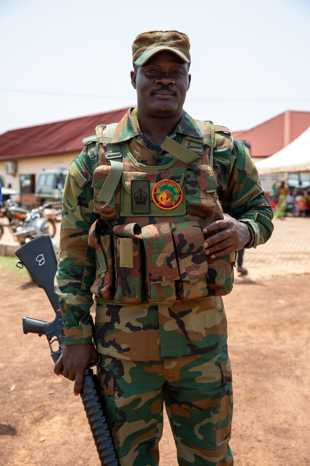Soldier from the Ghana Armed Forces takes part in African Lion 25 in Ghana