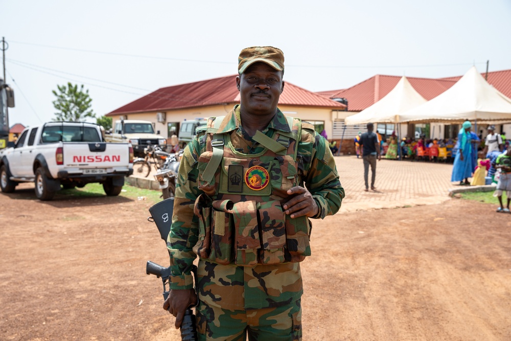 Soldier from the Ghana Armed Forces takes part in African Lion 25 in Ghana