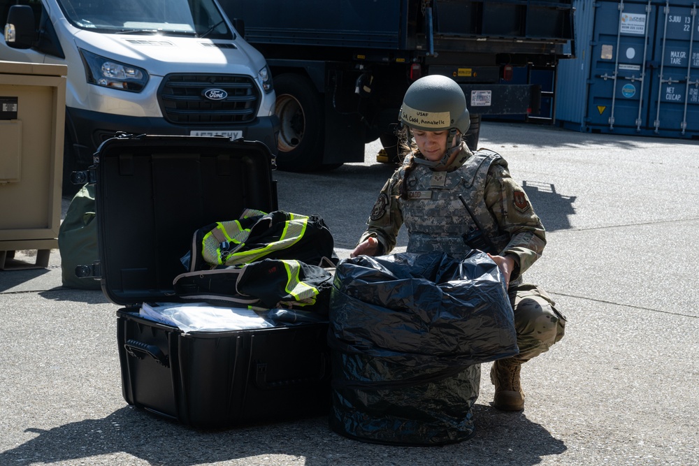 Skyway Chariot: 100th OSS Airmen practice aircrew decontamination