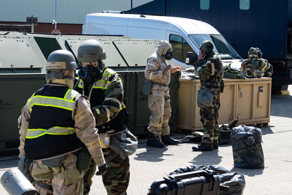 Skyway Chariot: 100th OSS Airmen practice aircrew decontamination
