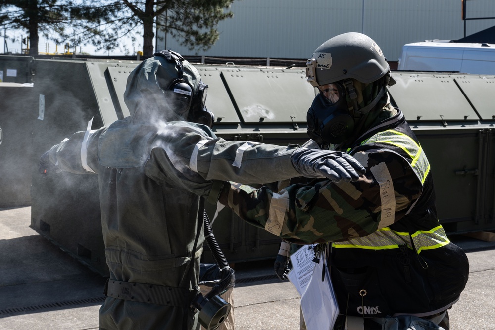 Skyway Chariot: 100th OSS Airmen practice aircrew decontamination