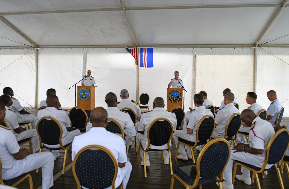 USS Mount Whitney Hosts Leadership Reception in Cape Verde