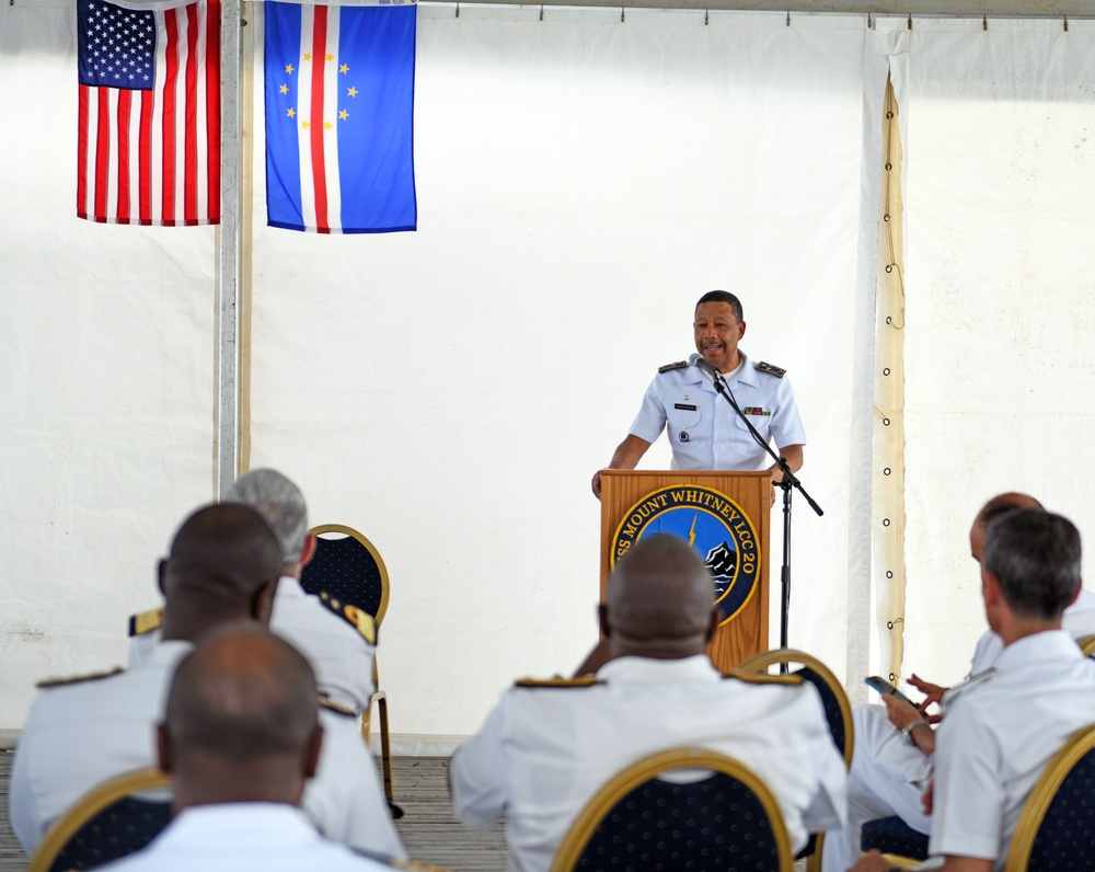 USS Mount Whitney Hosts Leadership Reception in Cape Verde