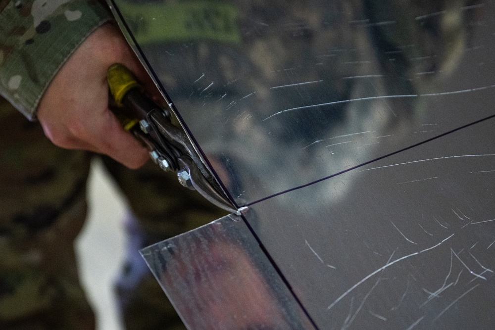 Skyway Chariot: 100th MXS simulates aircraft battle damage repair