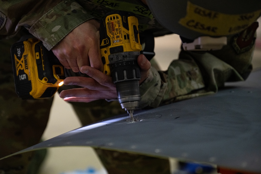 Skyway Chariot: 100th OSS Airmen practice aircrew decontamination