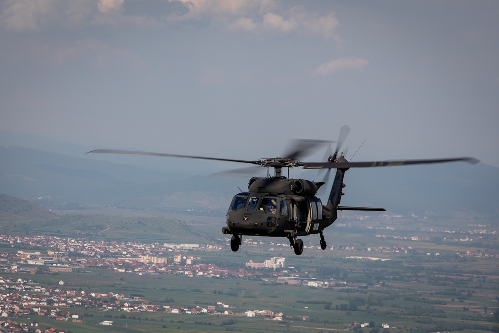 KFOR aviation conduct international partner multi-ship familiarization flight
