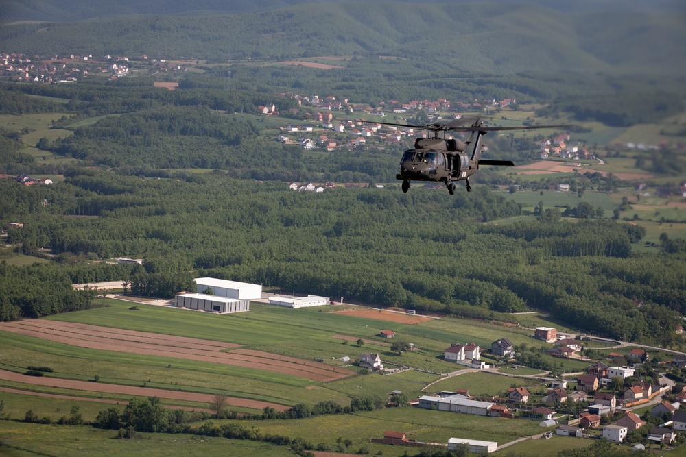 KFOR aviation conduct international partner multi-ship familiarization flight