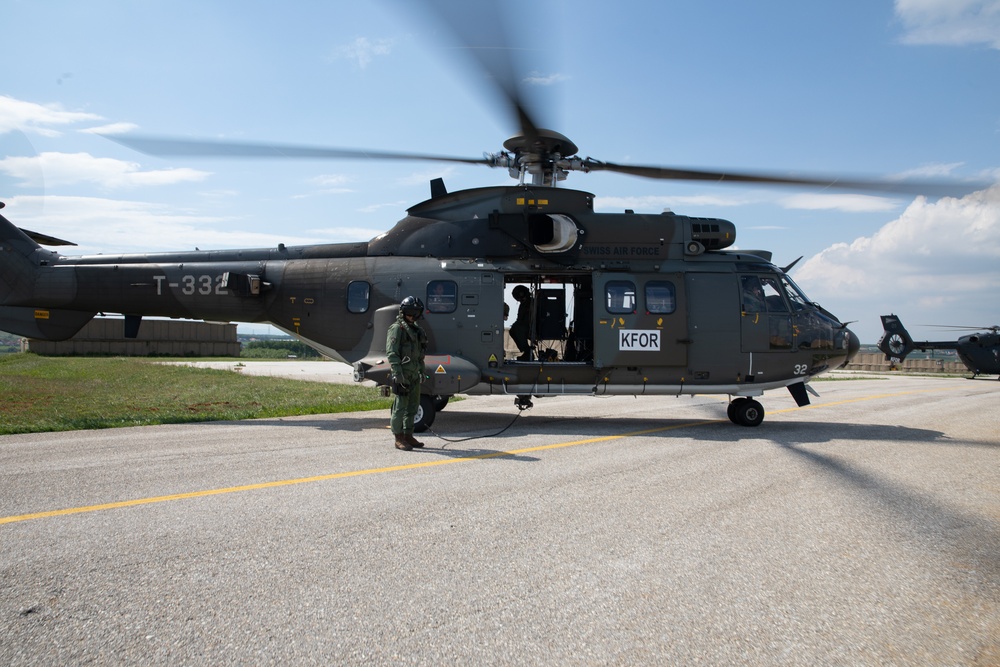 KFOR aviation conduct international partner multi-ship familiarization flight