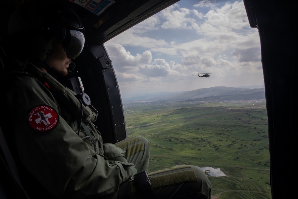 KFOR aviation conduct international partner multi-ship familiarization flight