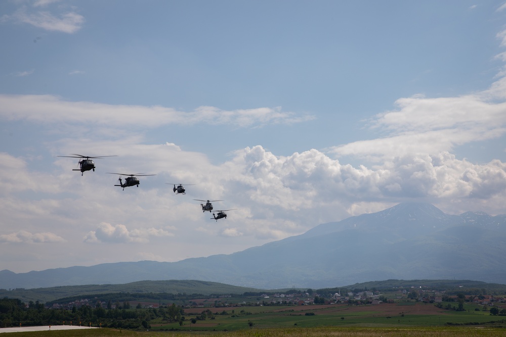 KFOR aviation conduct international partner multi-ship familiarization flight