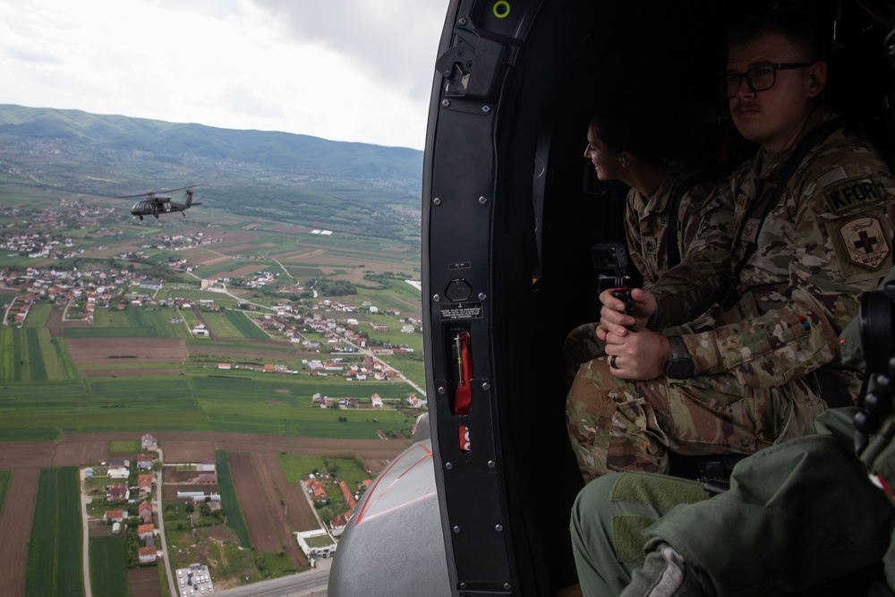 KFOR aviation conduct international partner multi-ship familiarization flight