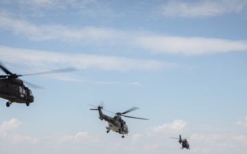 KFOR Aviation units conduct an International Partner Multi-Ship Familiarization Flight