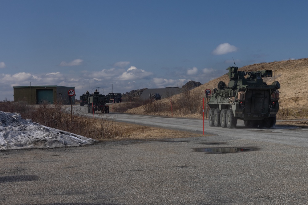 U.S. Marines Conduct a Joint Convoy with U.S. Army in Norway