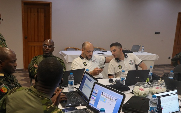 Participants Simulate Scenarios in the Exercise Control Group Duirng Obangame Express 2025