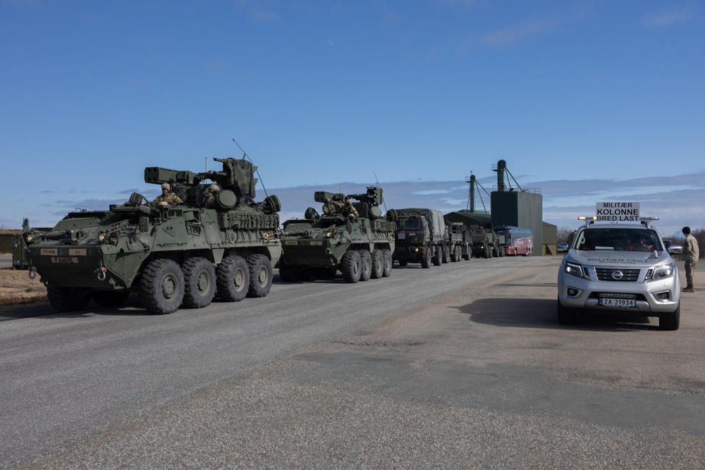 U.S. Marines Conduct a Joint Convoy with U.S. Army in Norway