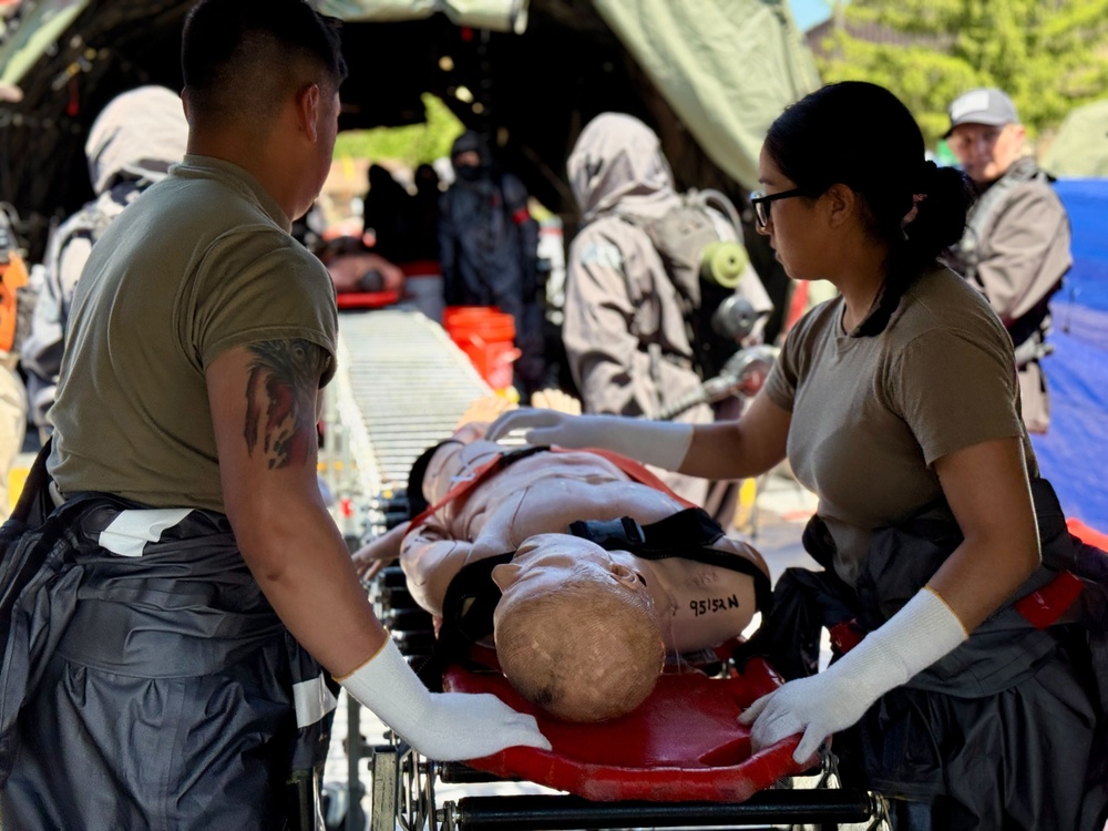 From Transit to Triage: Soldiers practicing urban decontamination operations