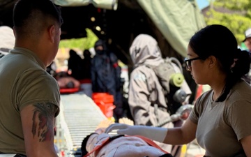 From Transit to Triage: Soldiers practicing urban decontamination operations