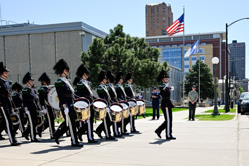 Norway's His Majesty the King's Band and Drill Team preform at Minnesota Capitol