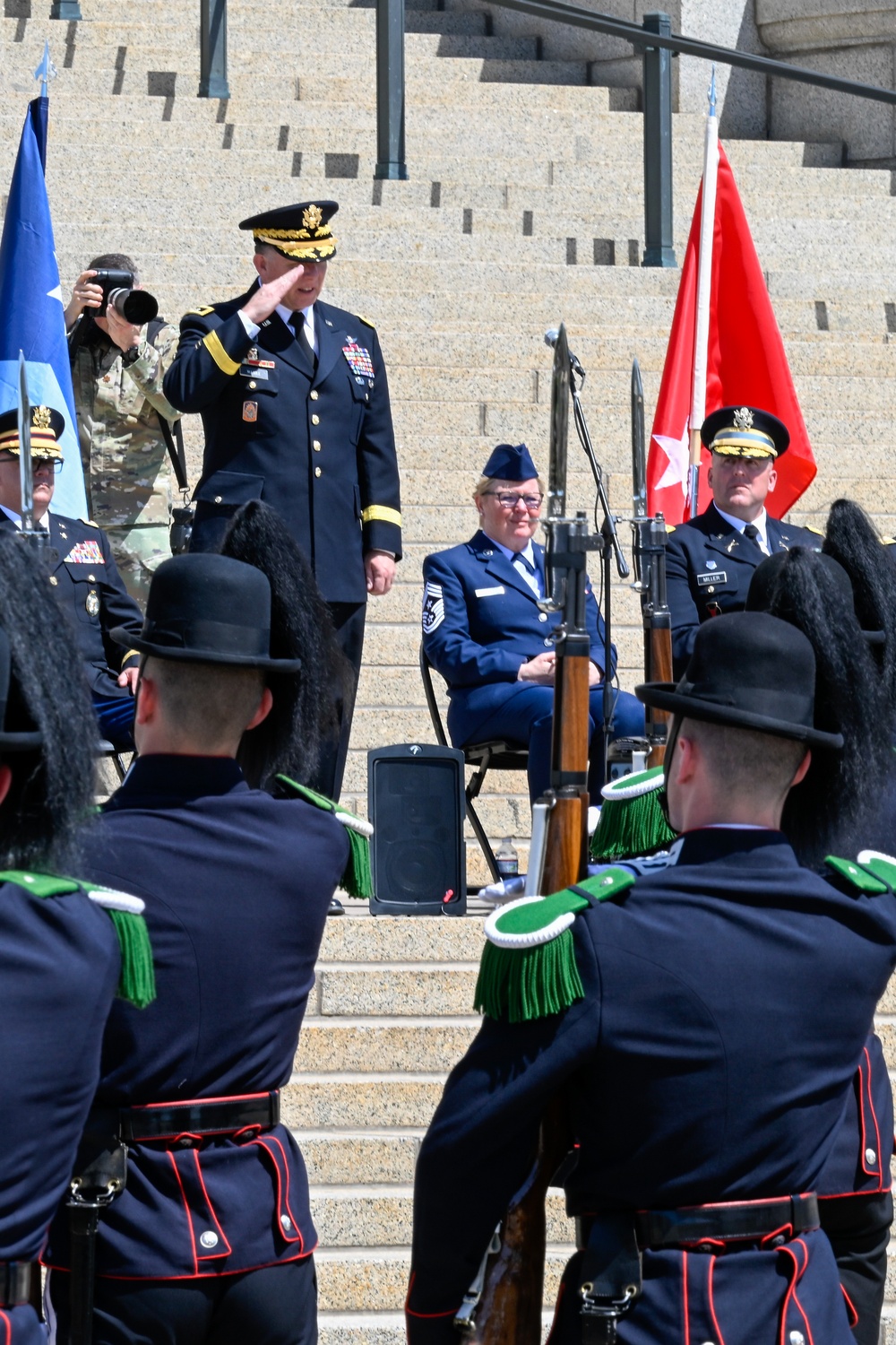 Norway's His Majesty the King's Band and Drill Team preform at Minnesota Capitol