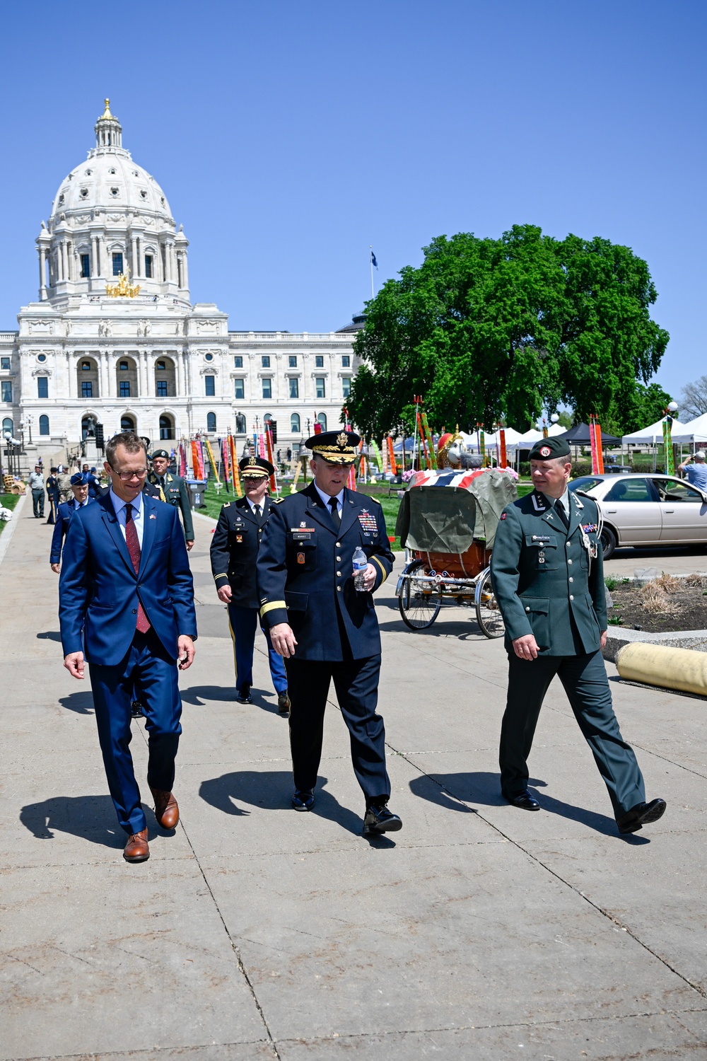 Norway's His Majesty the King's Band and Drill Team preform at Minnesota Capitol